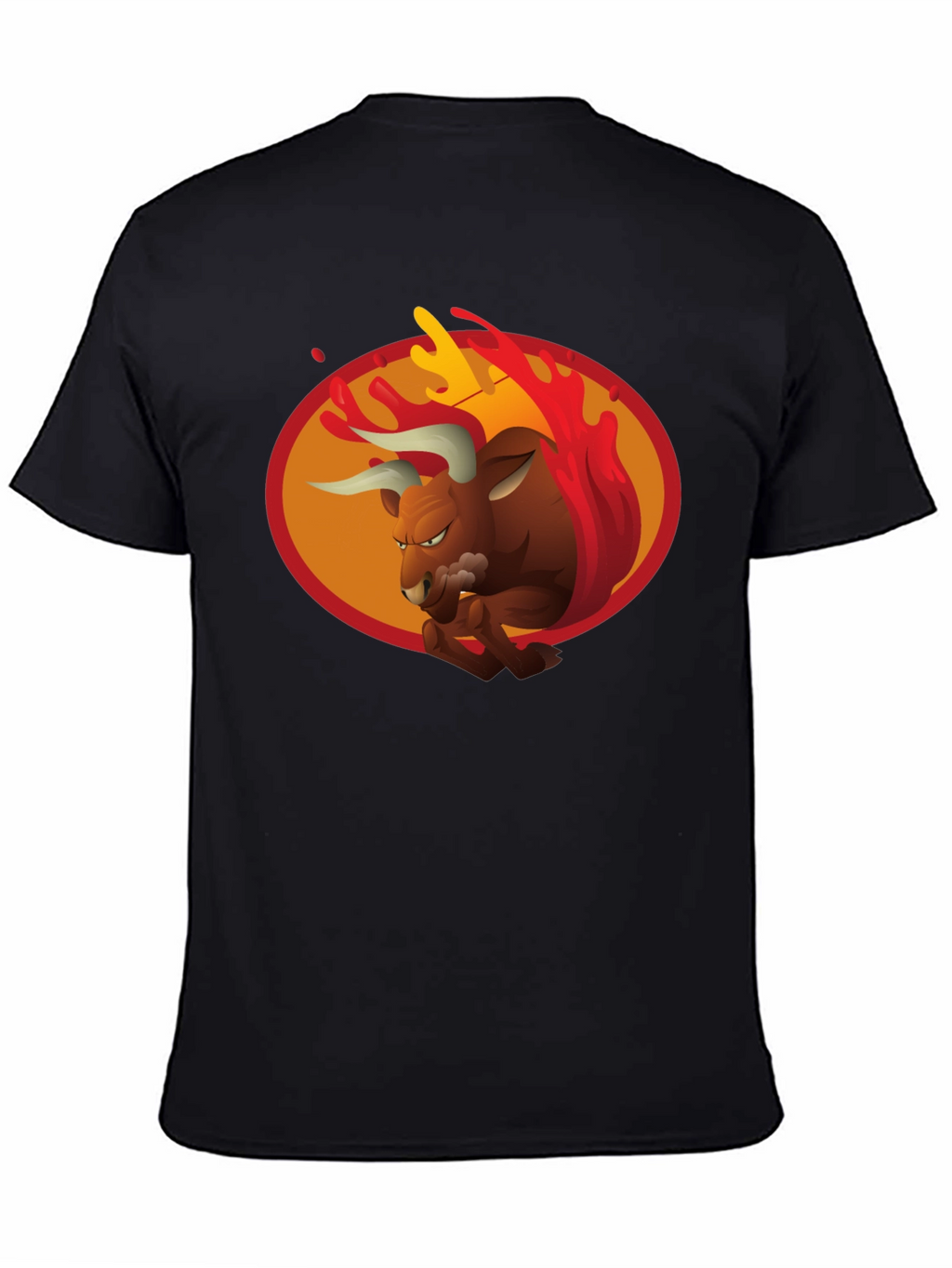 Fiery Bull Graphic Tee - Bold Black T-Shirt