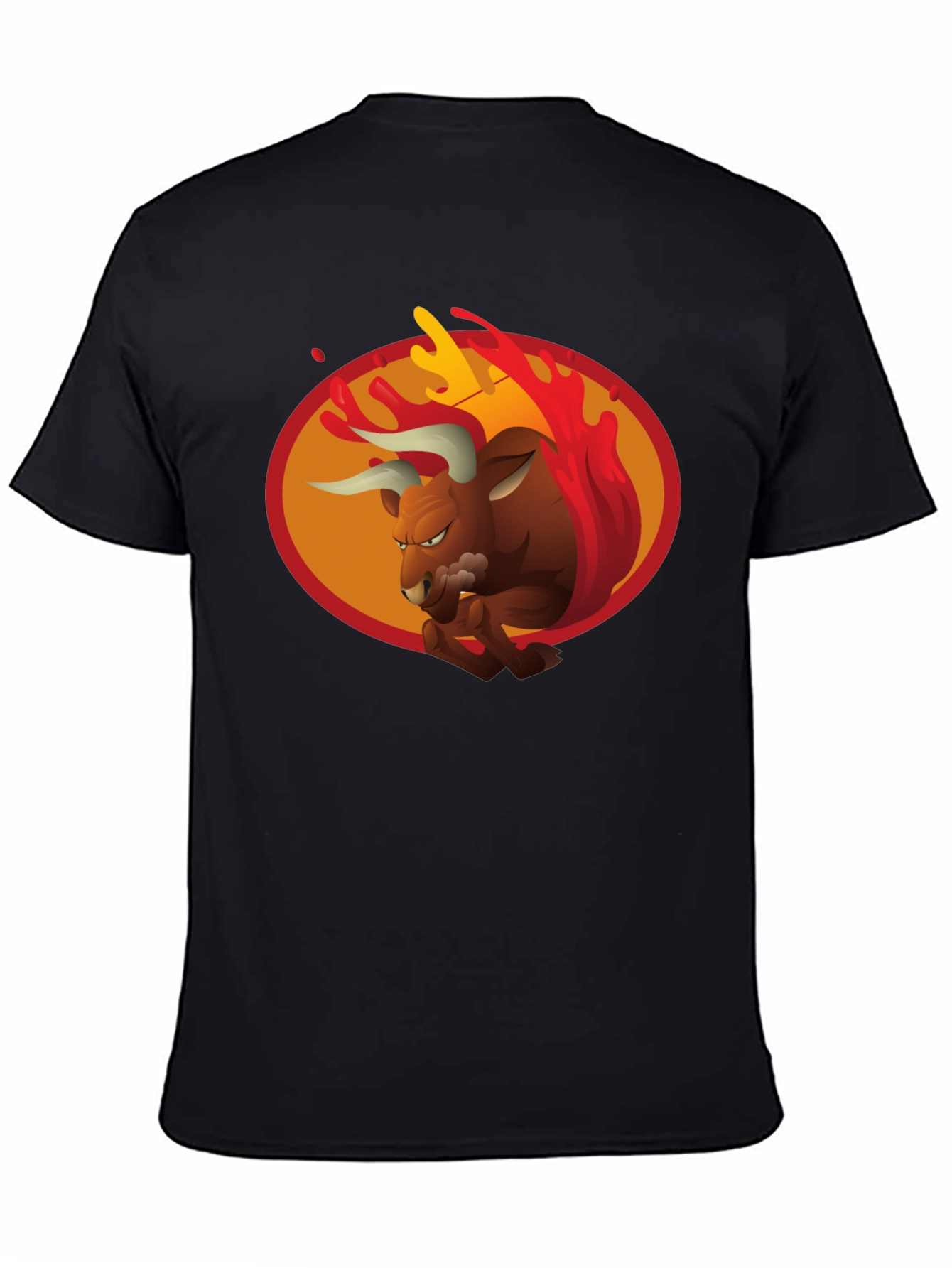 Fiery Bull Graphic Tee - Bold Black T-Shirt