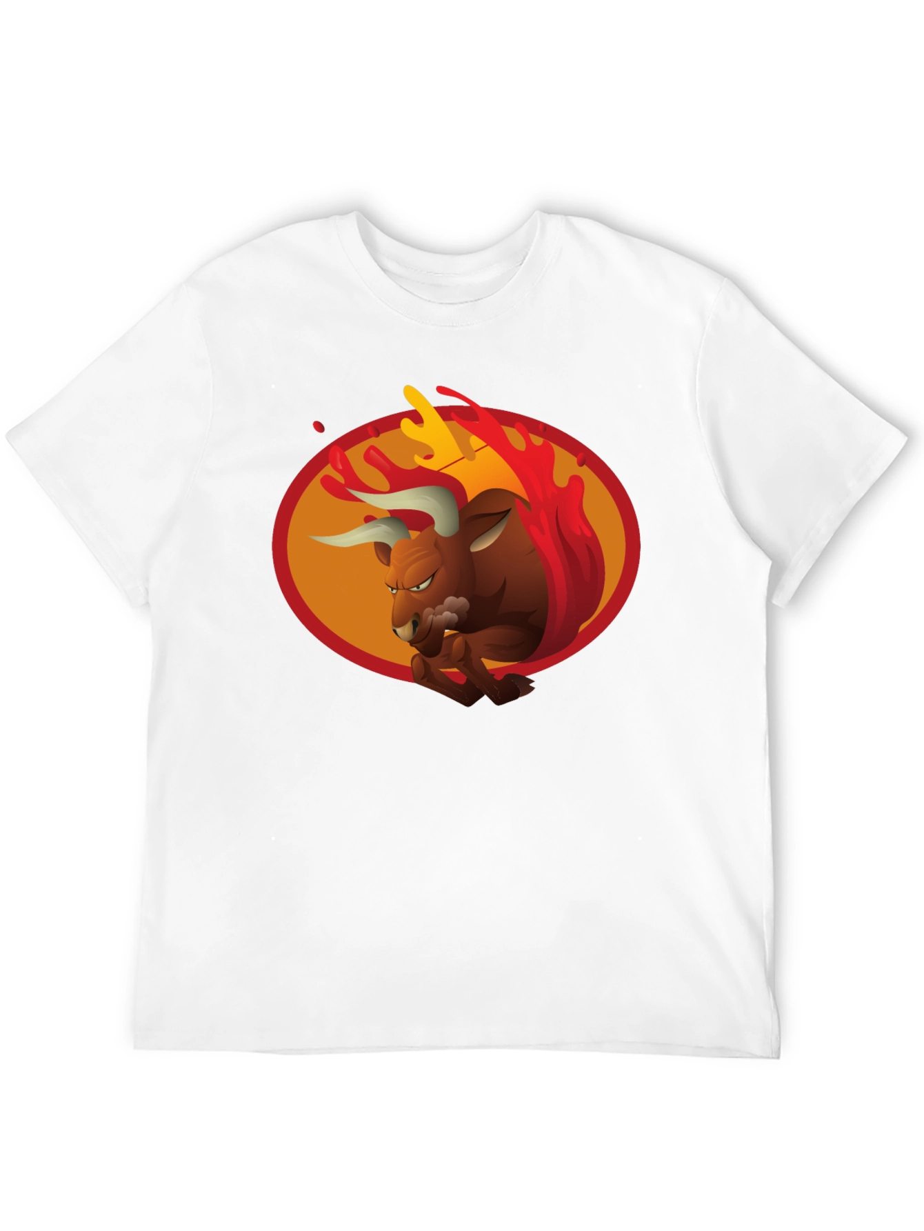 Fiery Bull Graphic Tee - Bold Black T-Shirt