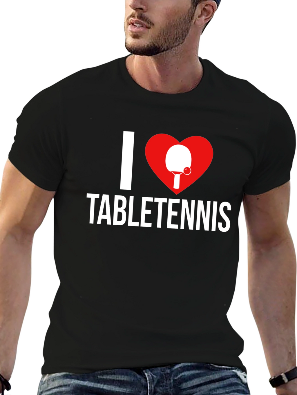 I Heart Table Tennis T-Shirt - Black