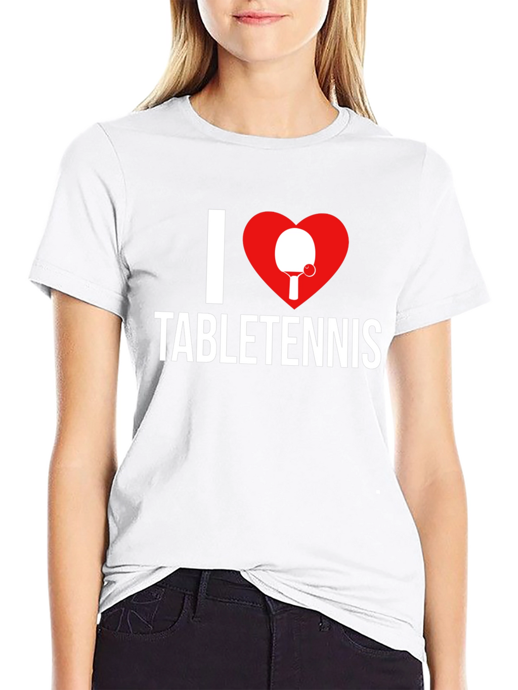 I Heart Table Tennis T-Shirt - Black