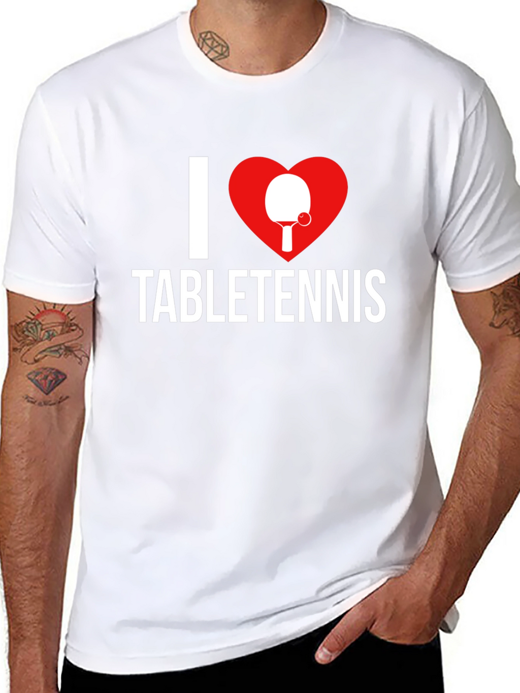 I Heart Table Tennis T-Shirt - Black