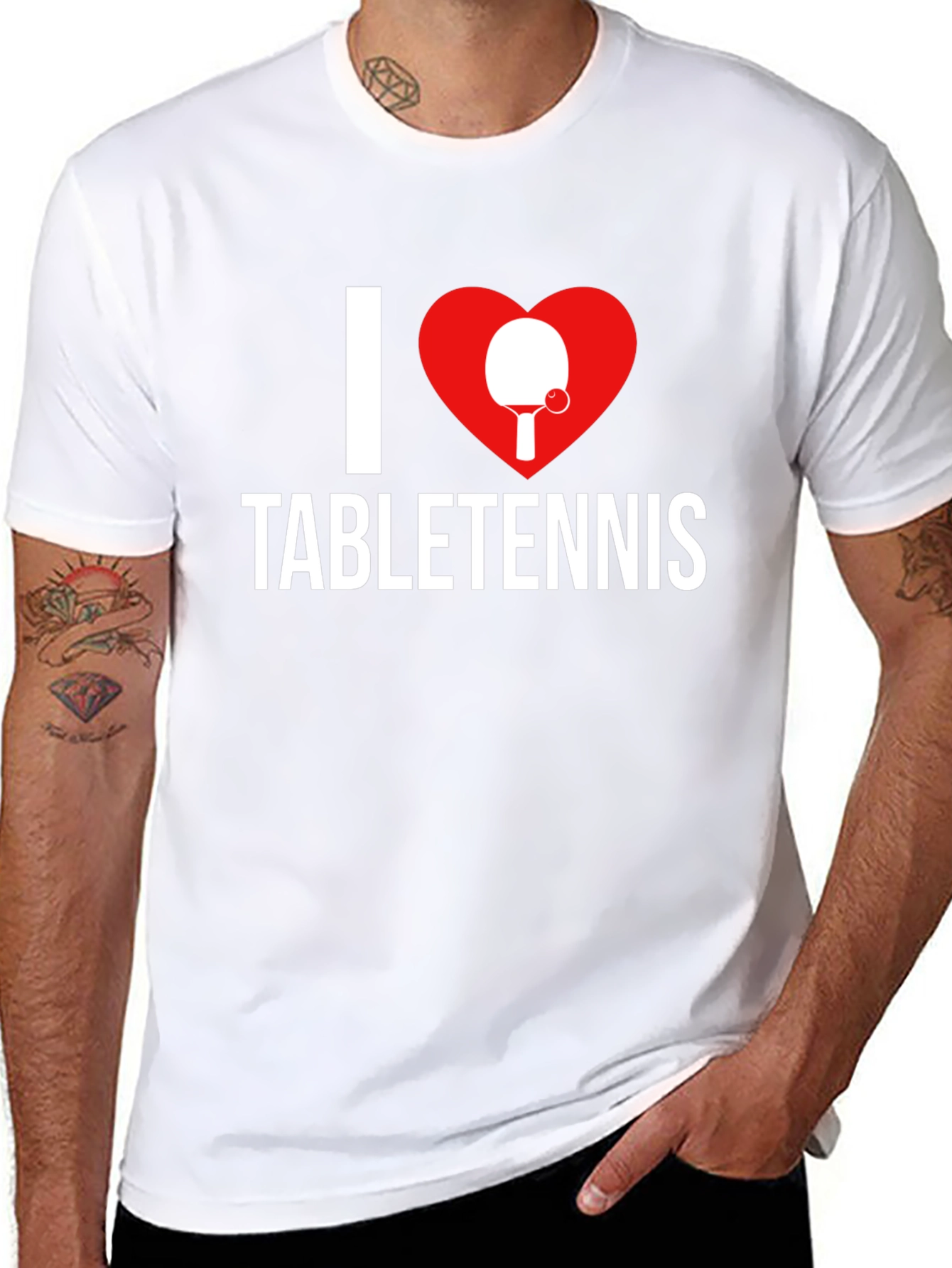 I Heart Table Tennis T-Shirt - Black