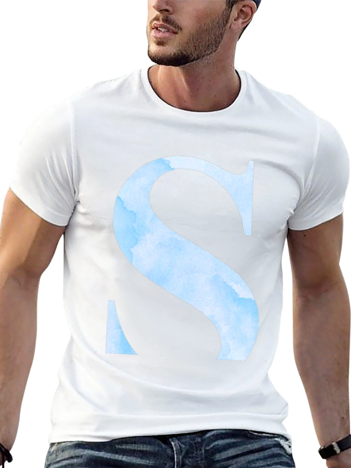 Letter S Graphic T-Shirt - Stylish Initial Tee