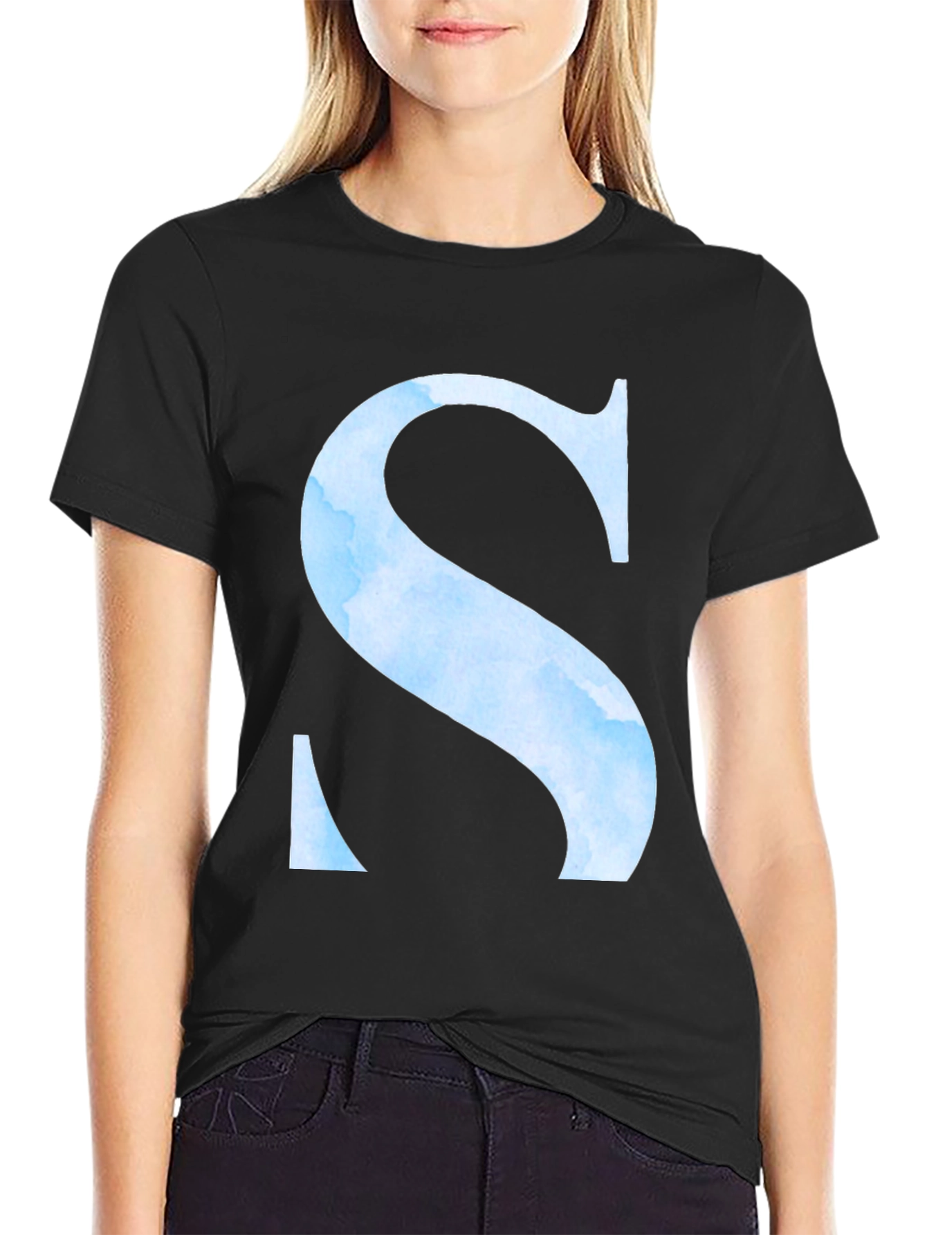 Letter S Graphic T-Shirt - Stylish Initial Tee