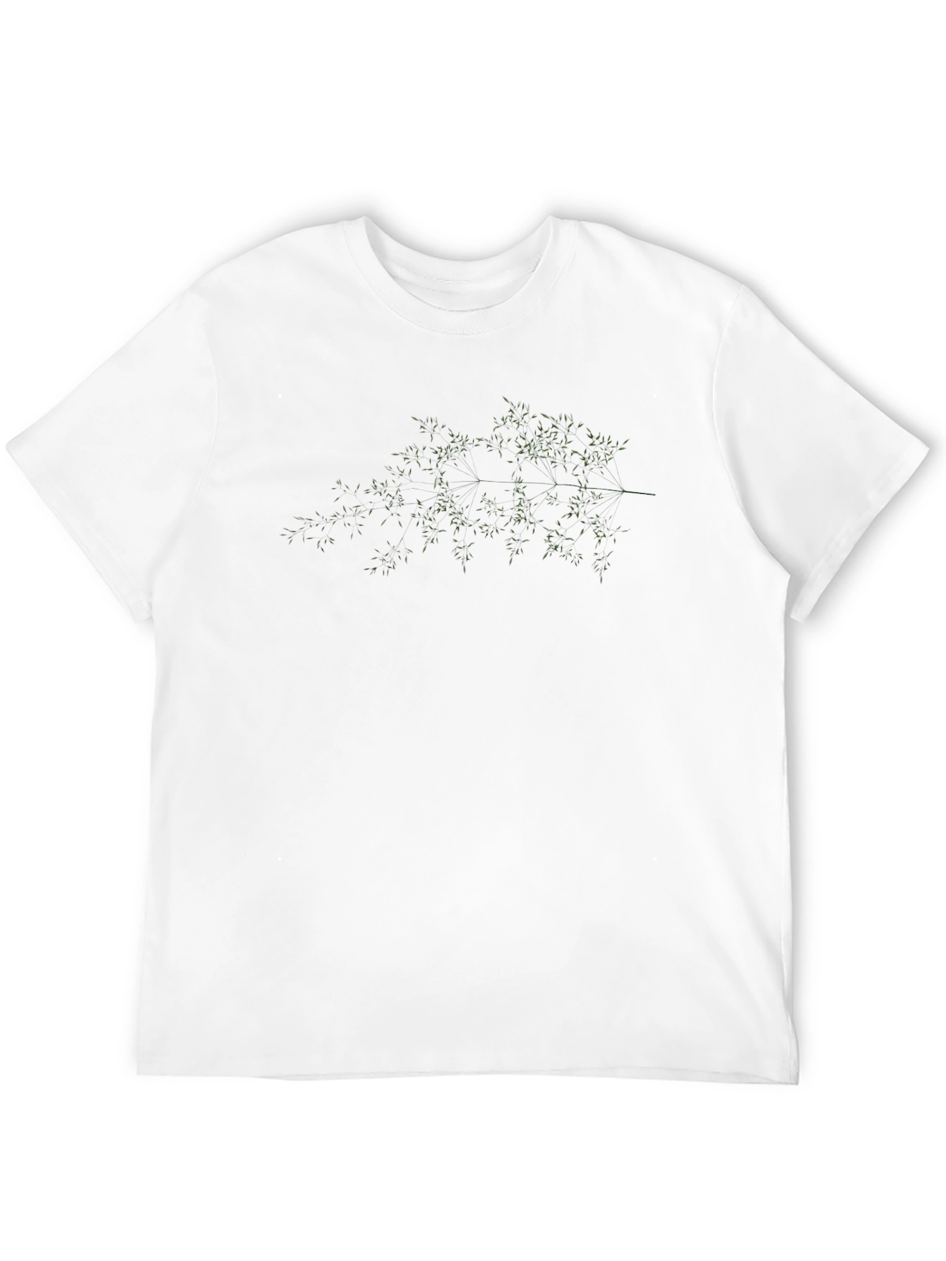 Mens Black T-Shirt with Botanical Print