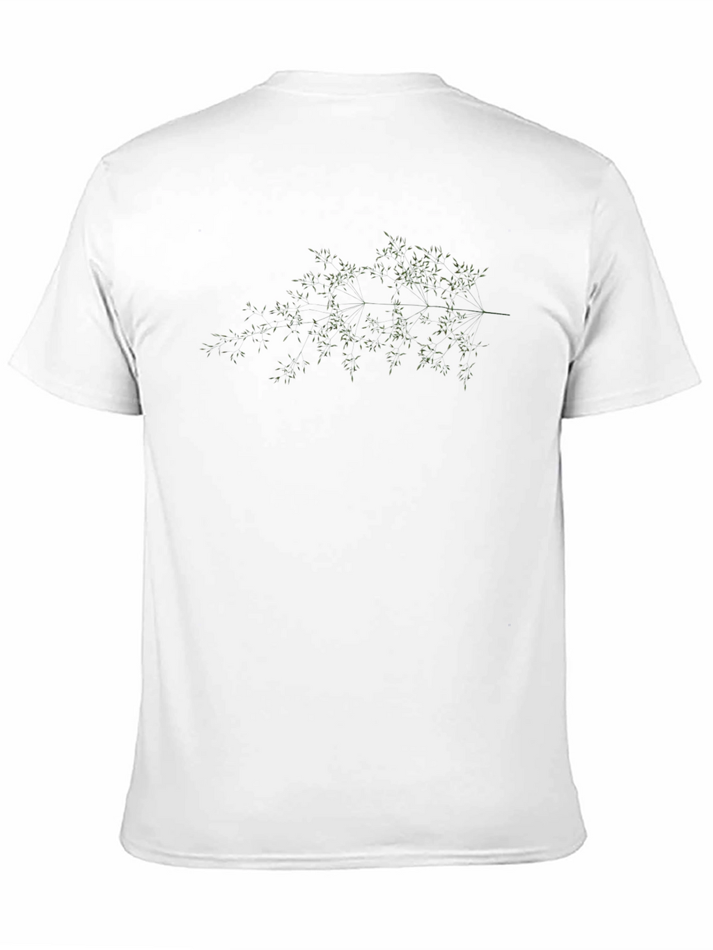 Mens Black T-Shirt with Botanical Print