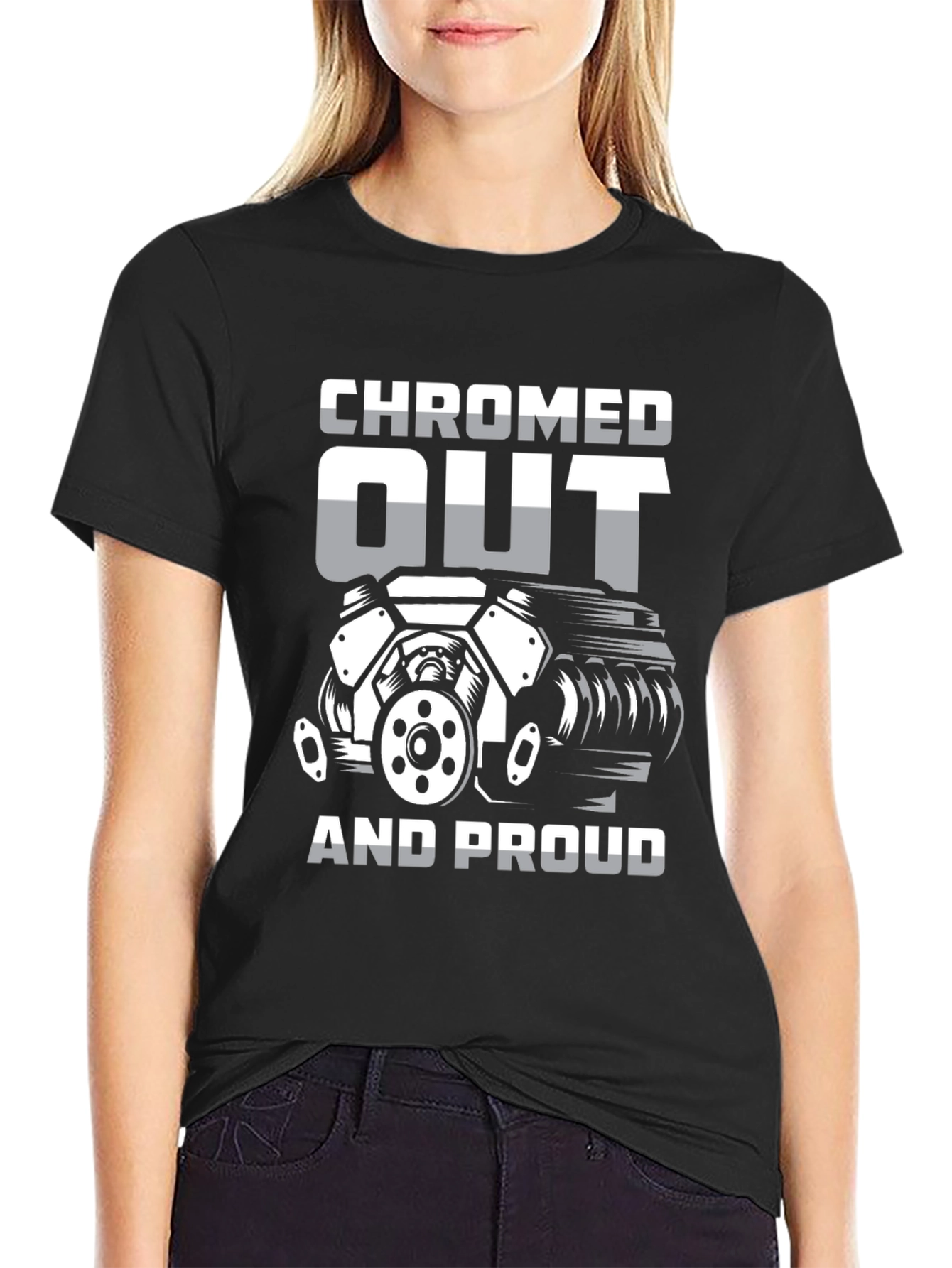 Chromed Out Engine T-Shirt - Mechanic Car Enthusiast Tee