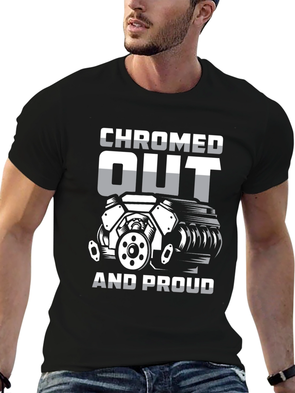 Chromed Out Engine T-Shirt - Mechanic Car Enthusiast Tee