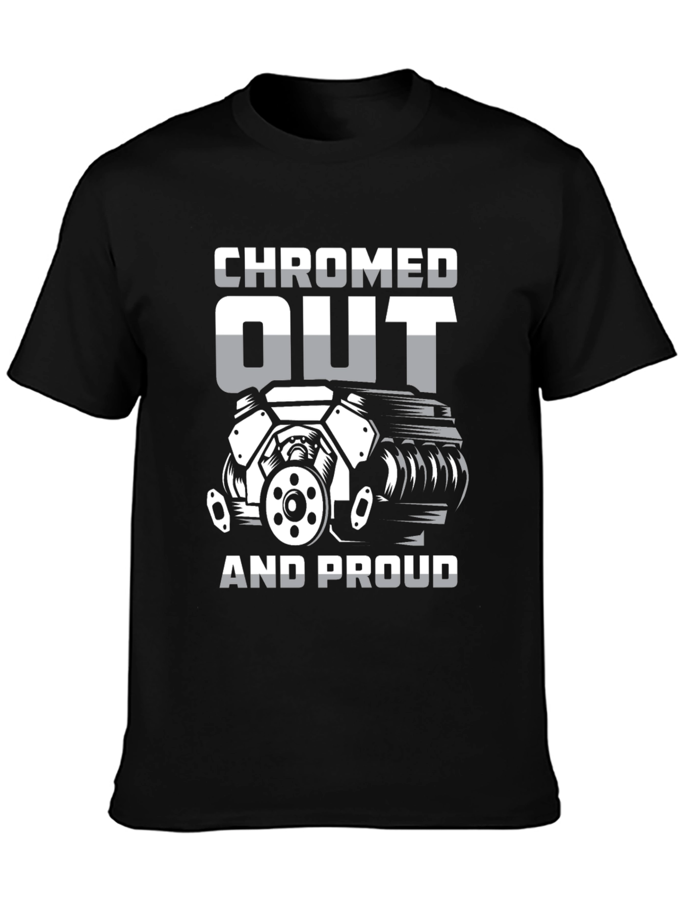 Chromed Out Engine T-Shirt - Mechanic Car Enthusiast Tee