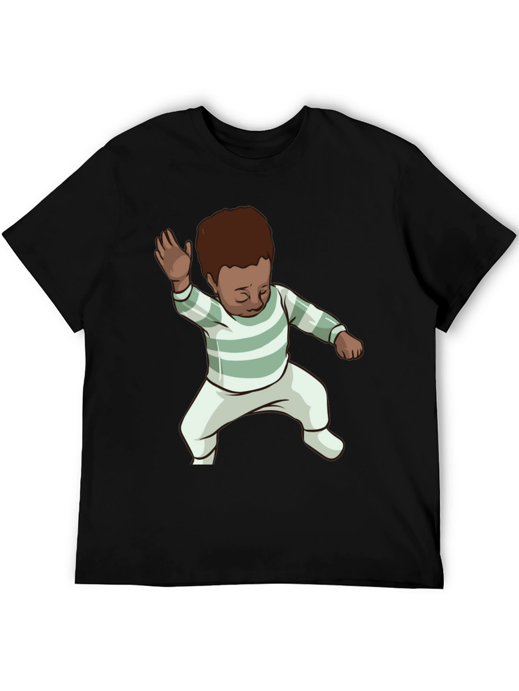 Dancing Baby Graphic Tee - Black Cotton Blend