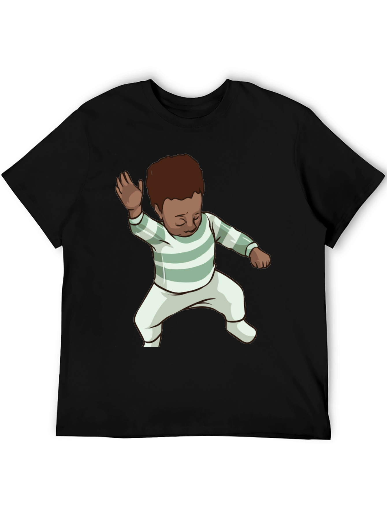 Dancing Baby Graphic Tee - Black Cotton Blend