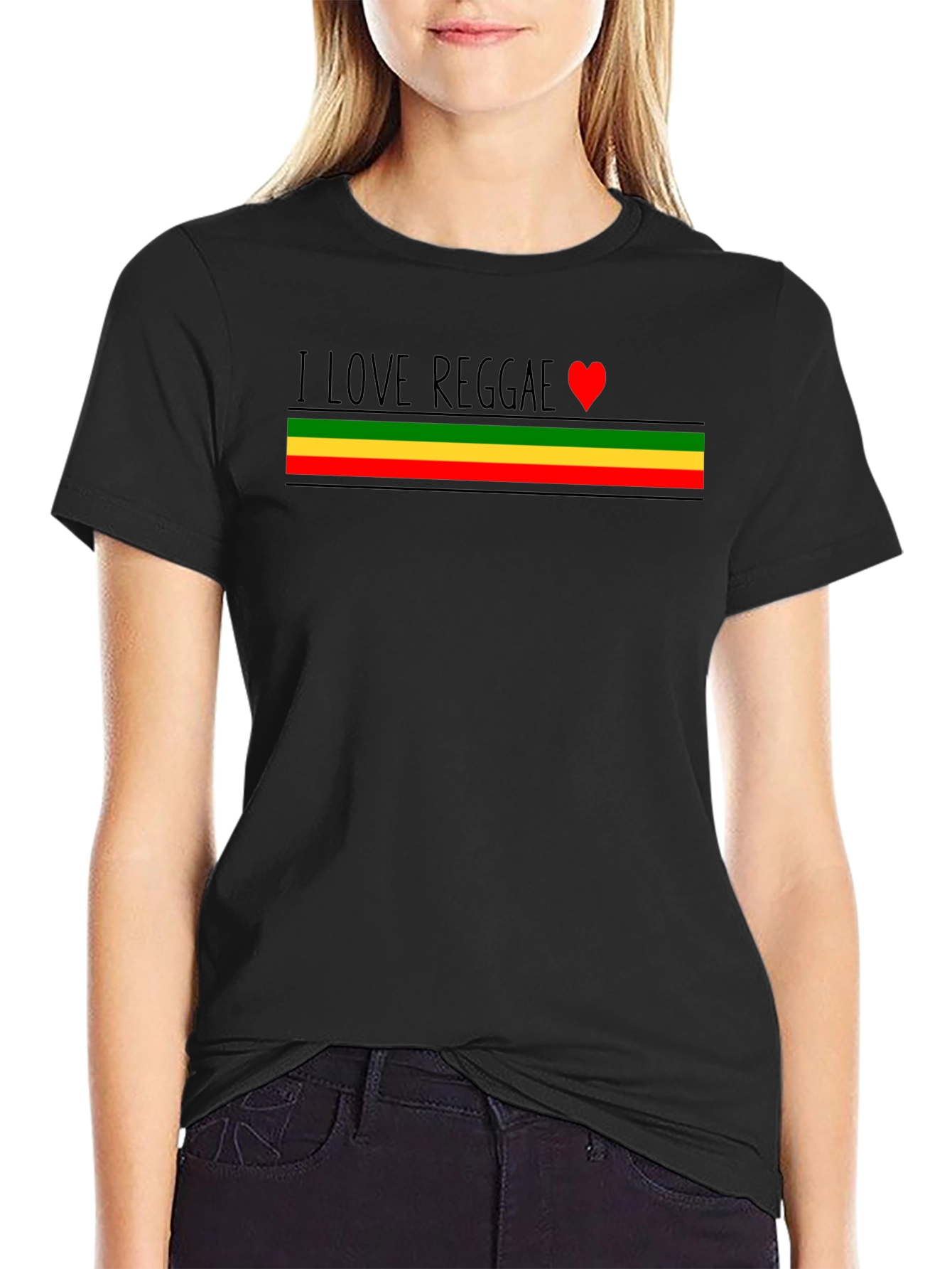 I Love Reggae T-Shirt - Rasta Colors