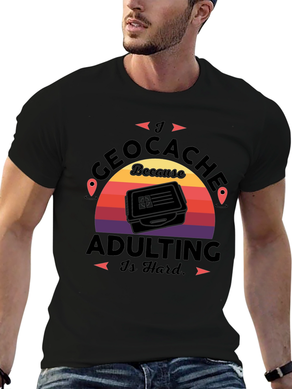 Geocache Adulting Hard T-Shirt