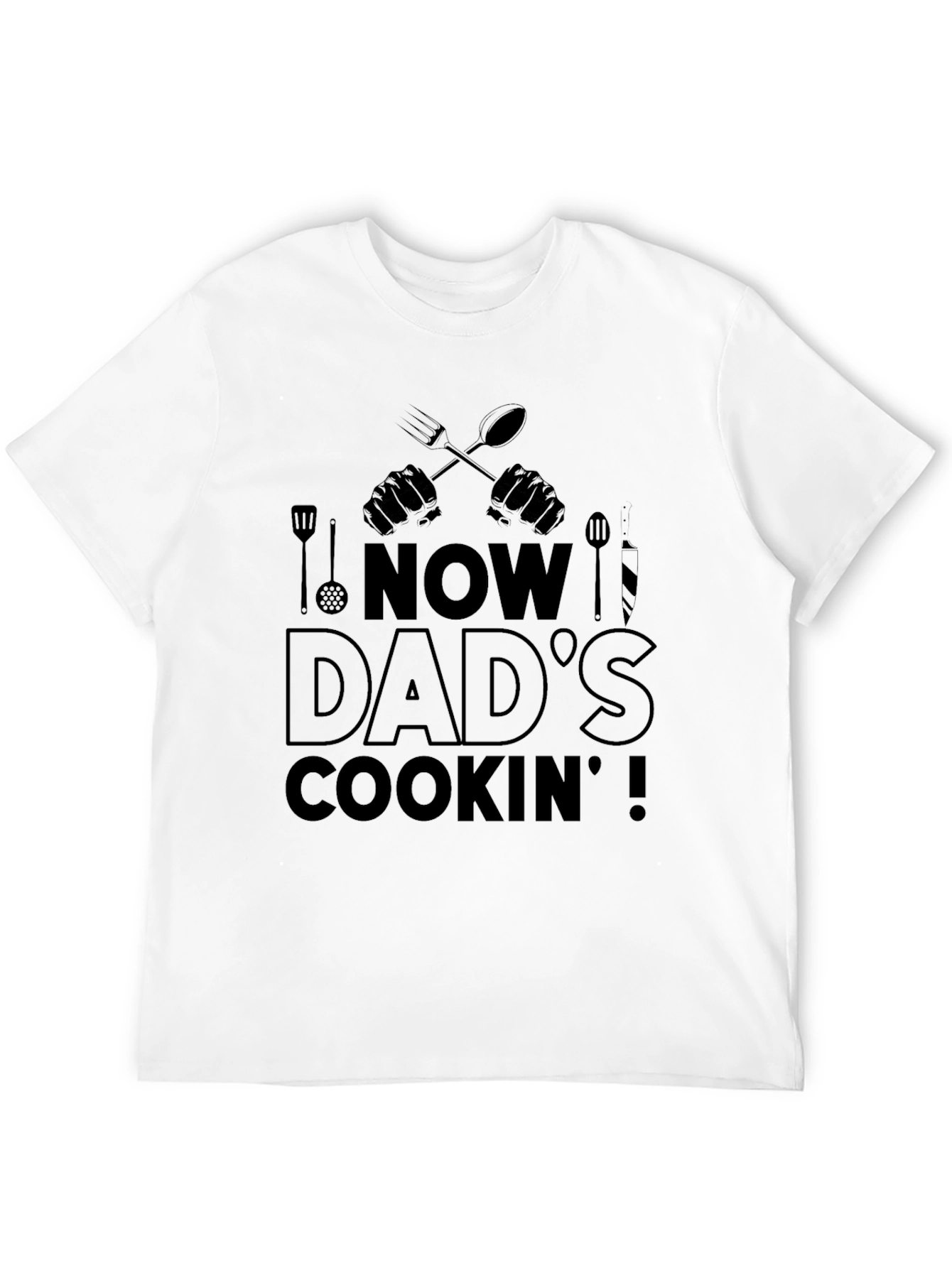 Now Dads Cookin Mens Black Graphic T-Shirt