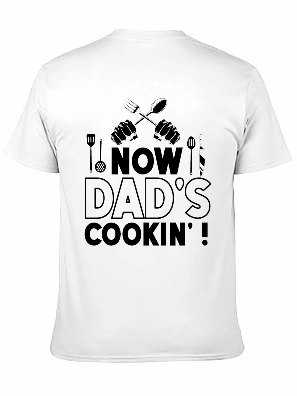 Now Dads Cookin Mens Black Graphic T-Shirt