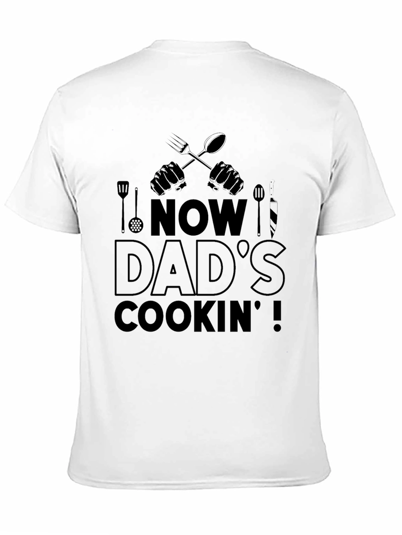 Now Dads Cookin Mens Black Graphic T-Shirt