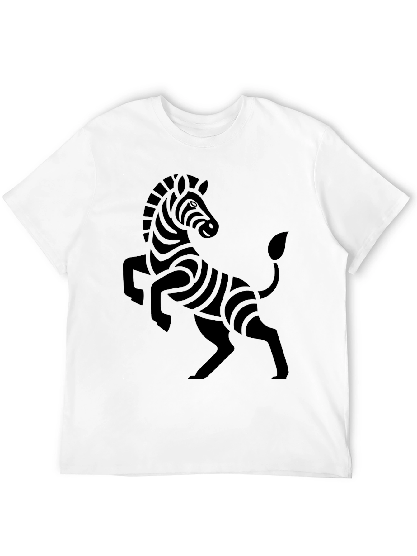 Zebra Graphic Print Crew Neck T-Shirt