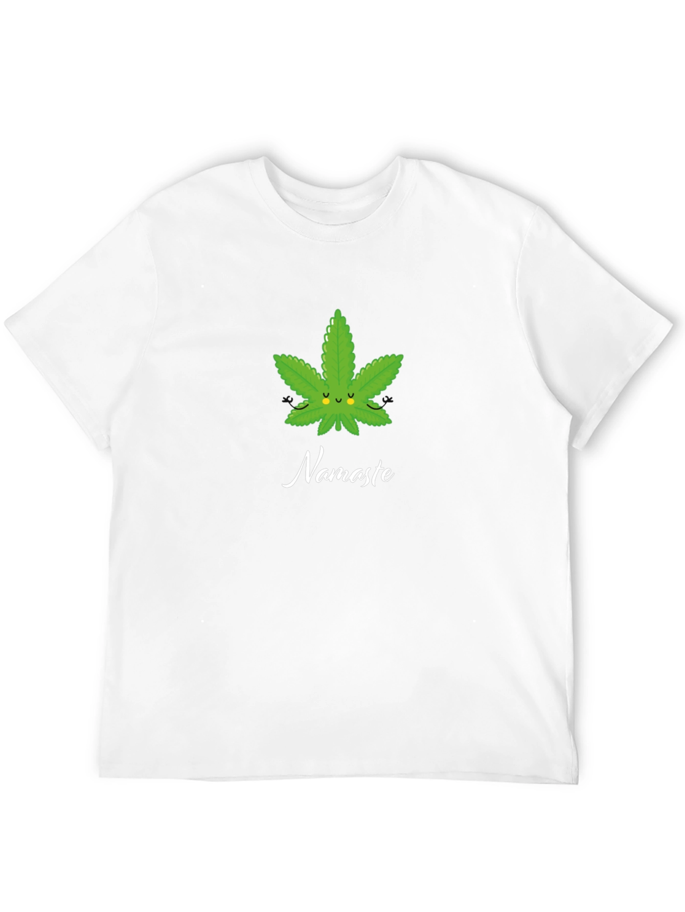 Namaste Weed Leaf Graphic T-Shirt
