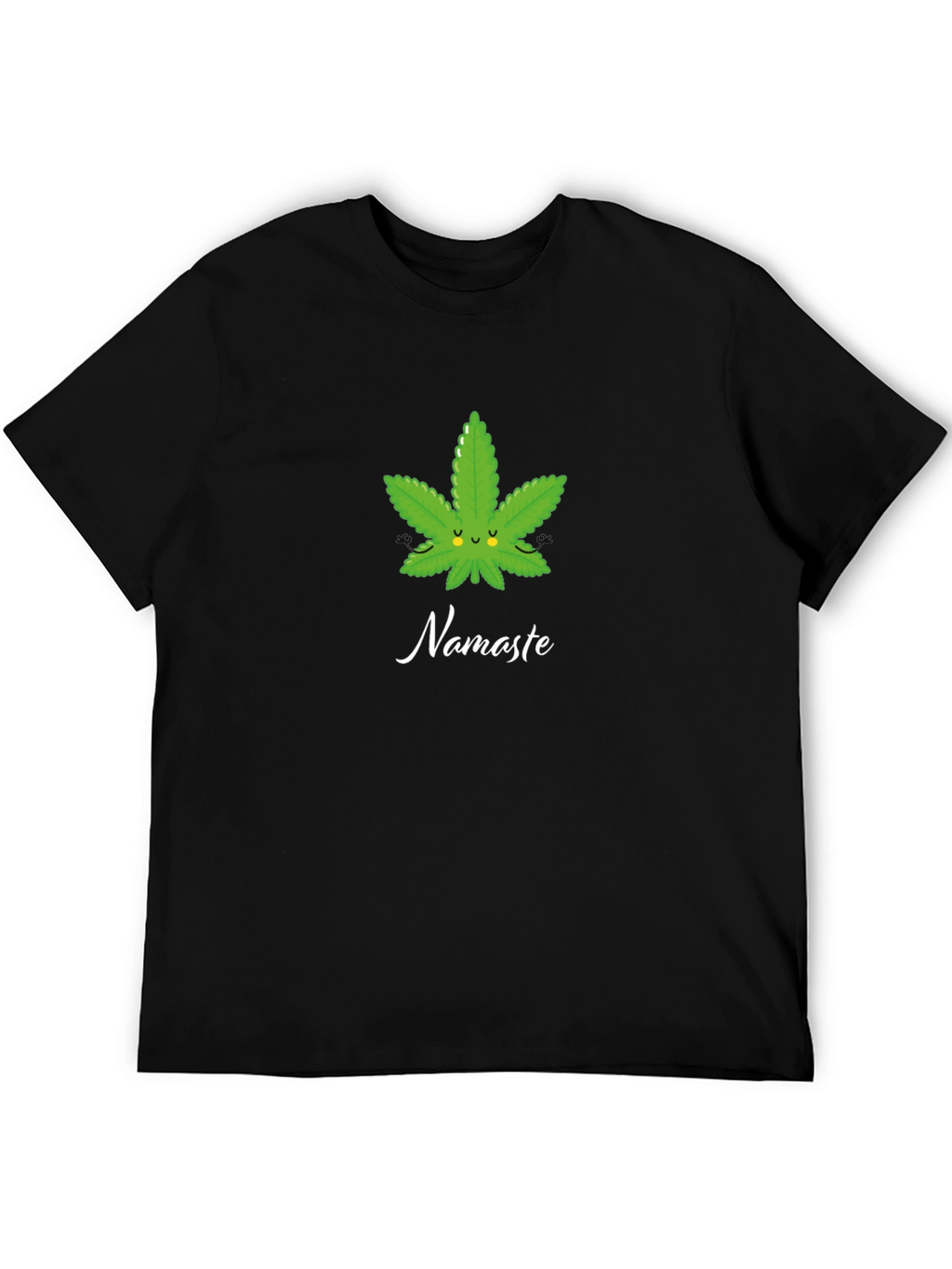 Namaste Weed Leaf Graphic T-Shirt