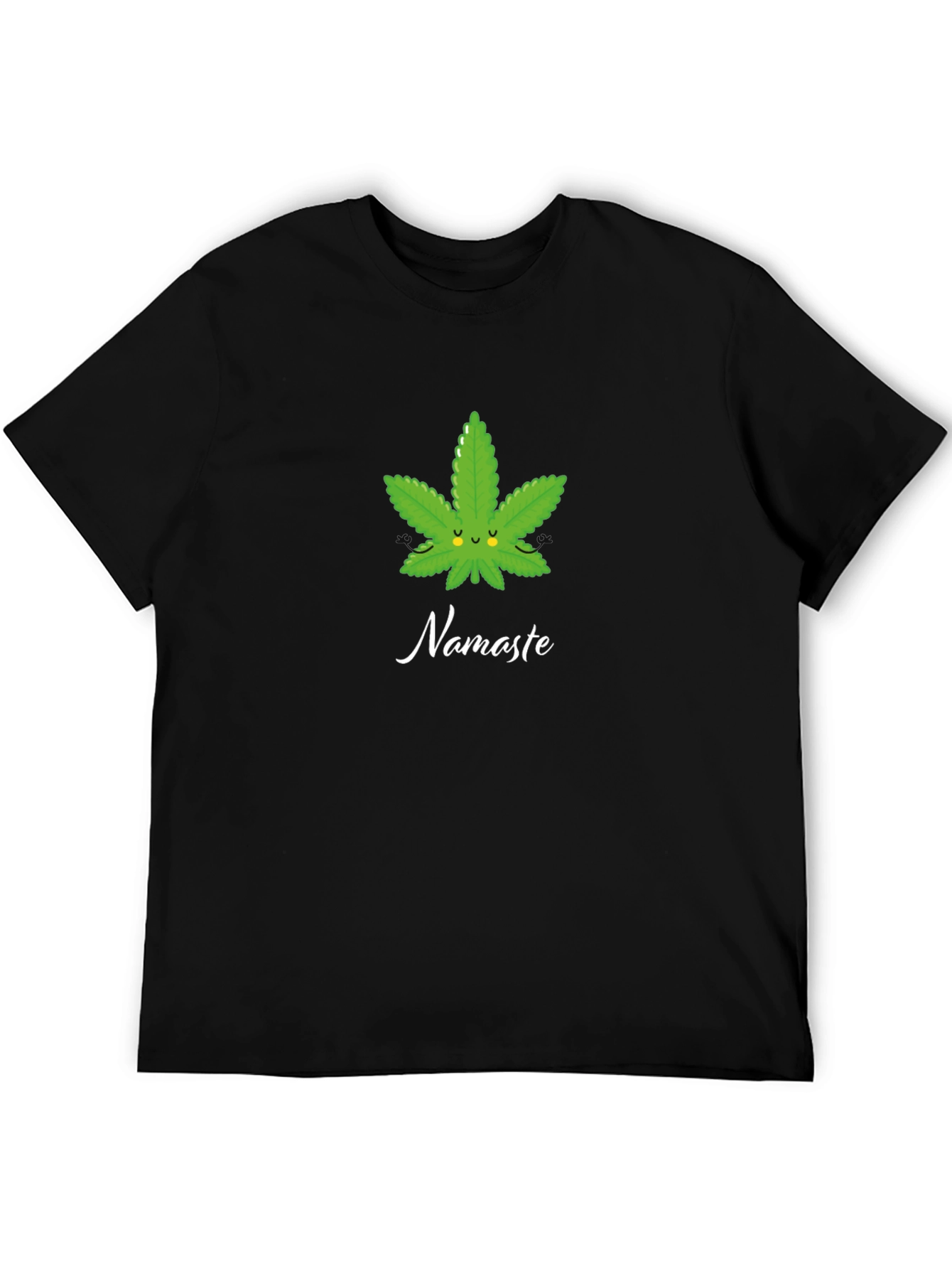 Namaste Weed Leaf Graphic T-Shirt