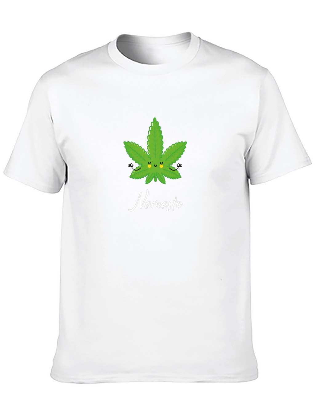 Namaste Weed Leaf Graphic T-Shirt