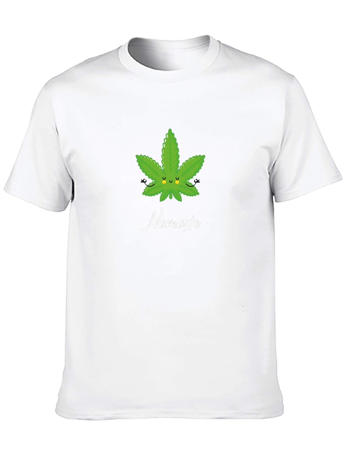 Namaste Weed Leaf Graphic T-Shirt
