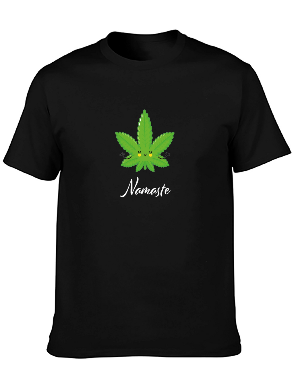 Namaste Weed Leaf Graphic T-Shirt