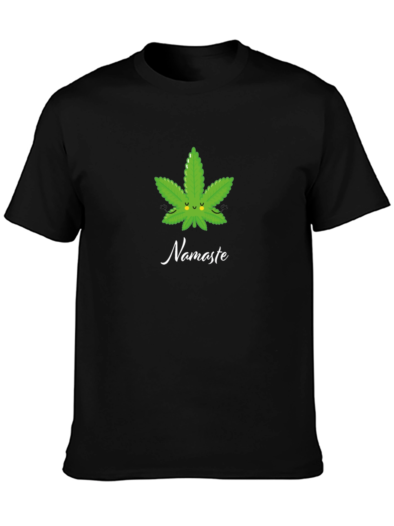 Namaste Weed Leaf Graphic T-Shirt