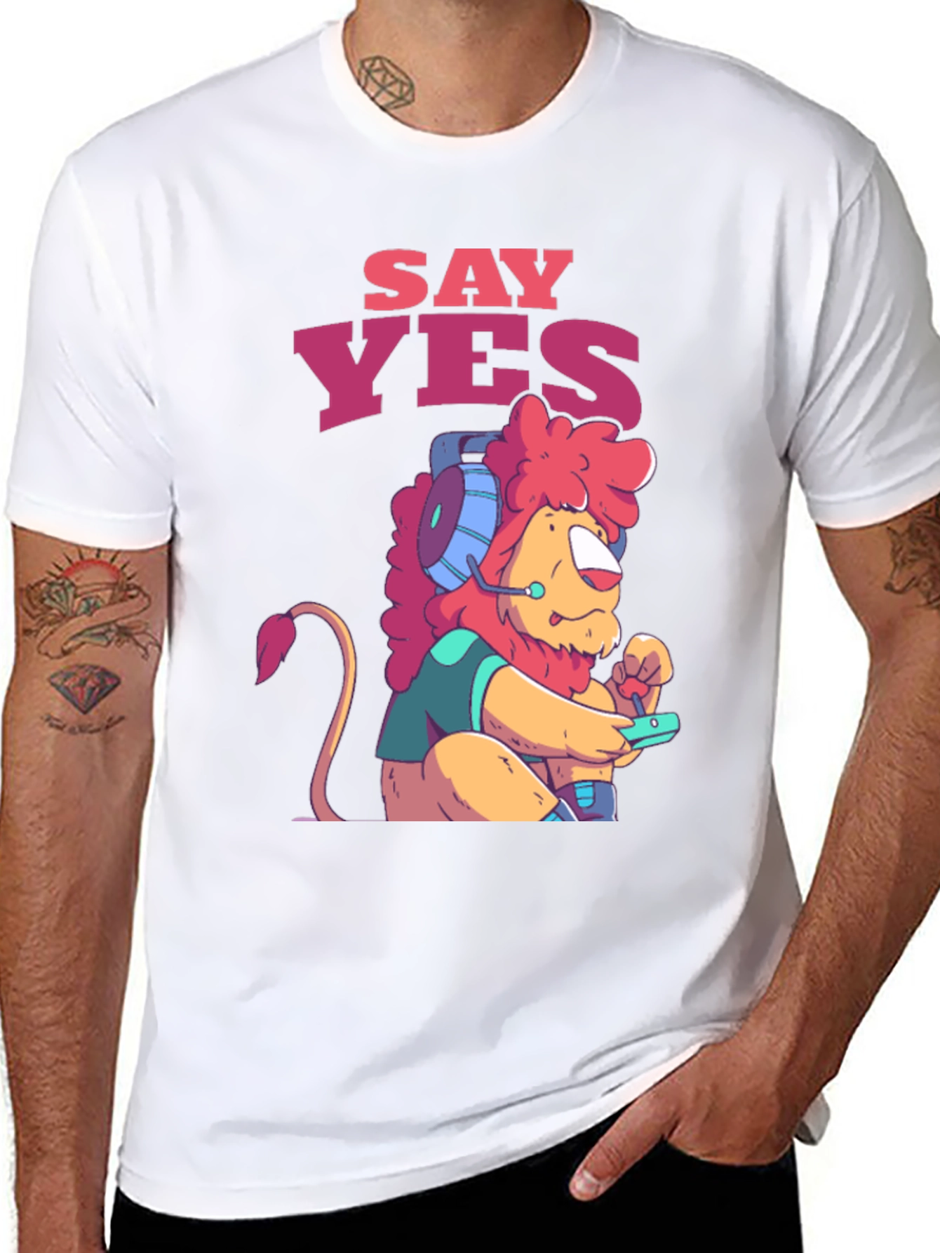 Say Yes Gaming Lion Graphic Tee - Unisex T-Shirt