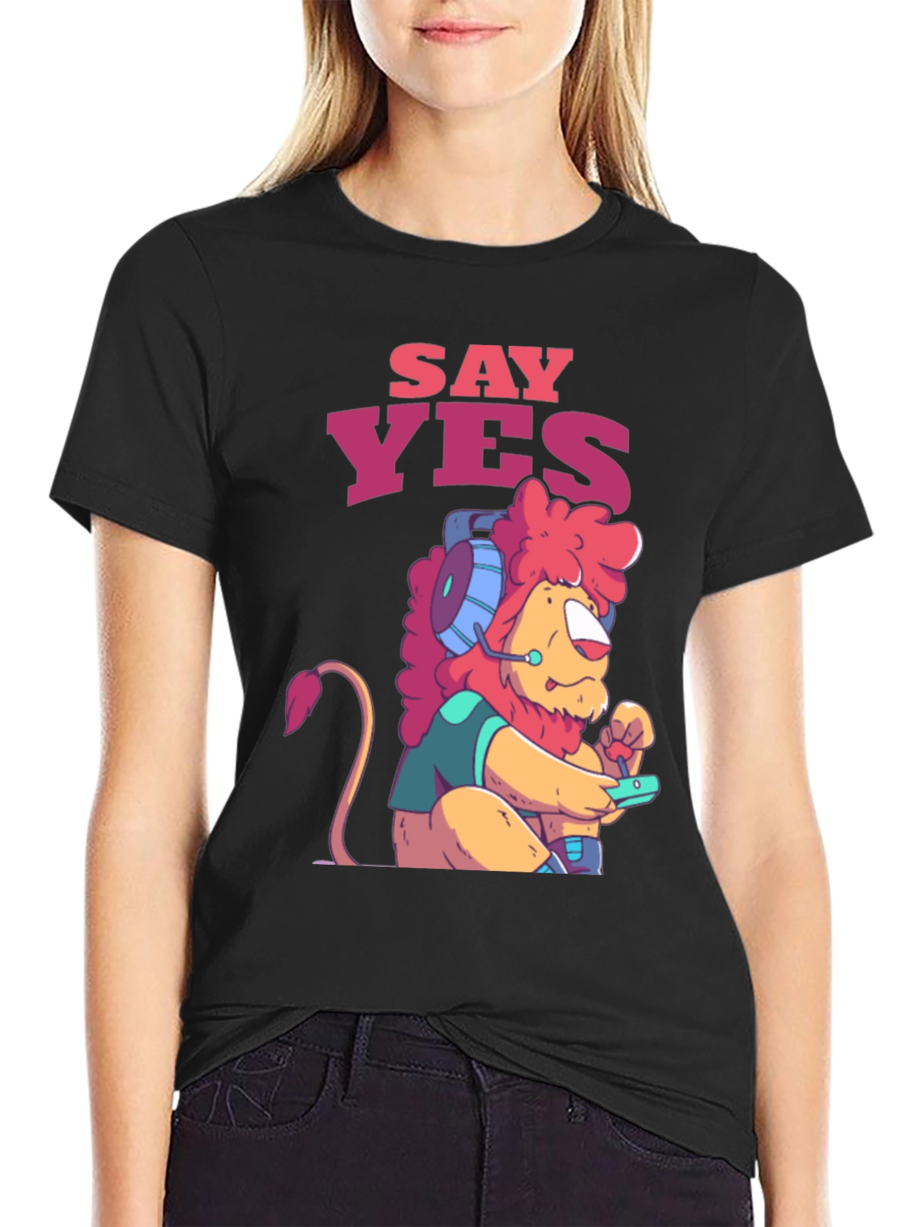 Say Yes Gaming Lion Graphic Tee - Unisex T-Shirt