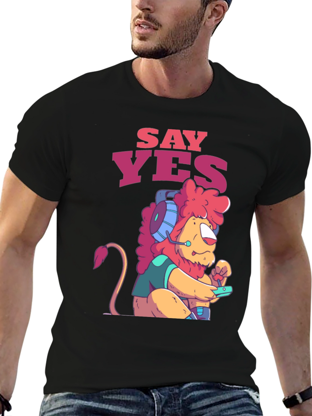 Say Yes Gaming Lion Graphic Tee - Unisex T-Shirt