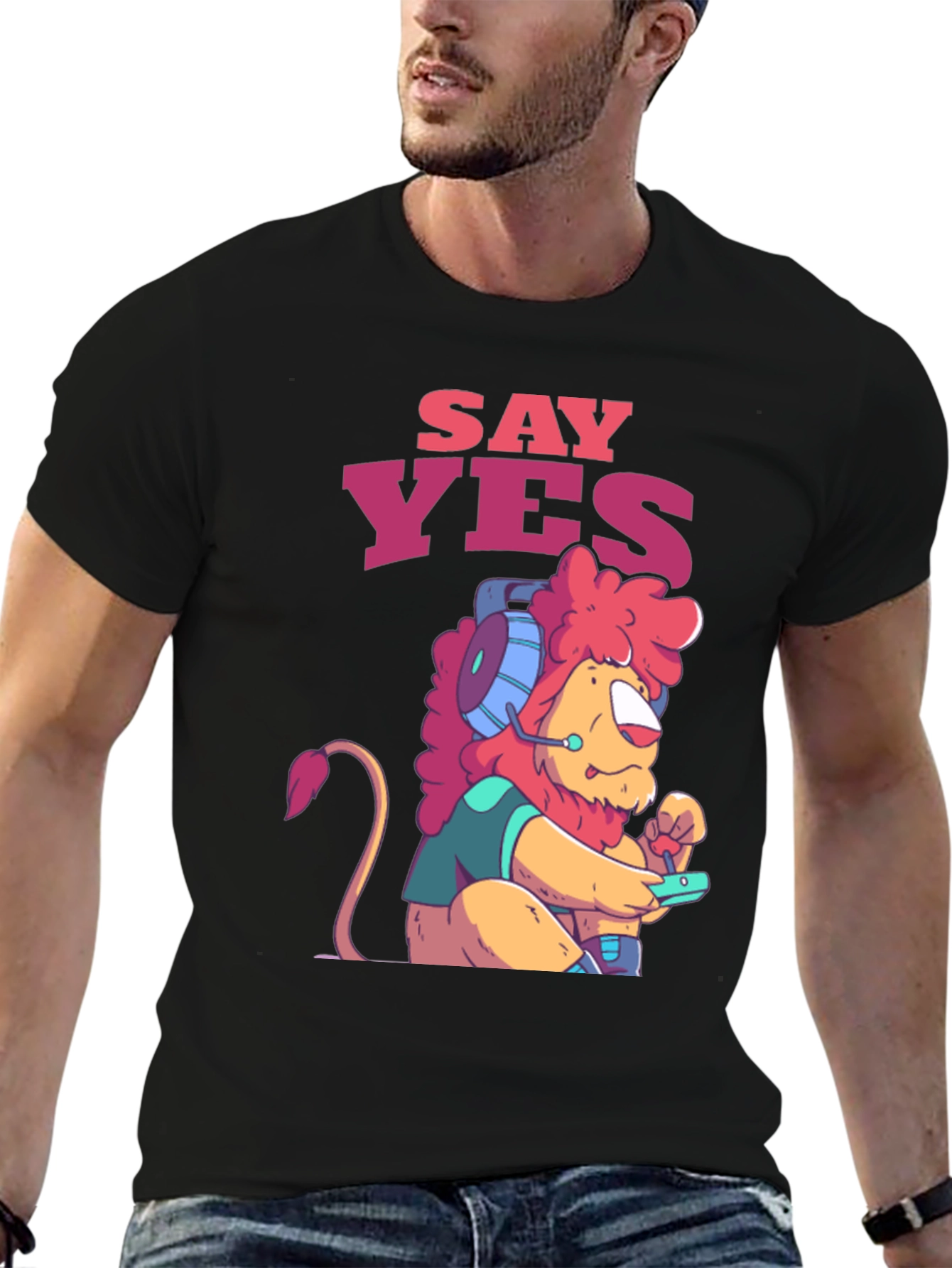Say Yes Gaming Lion Graphic Tee - Unisex T-Shirt