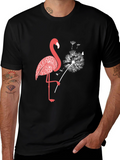 Flamingo Dandelion Graphic Tee - Stylish Comfort