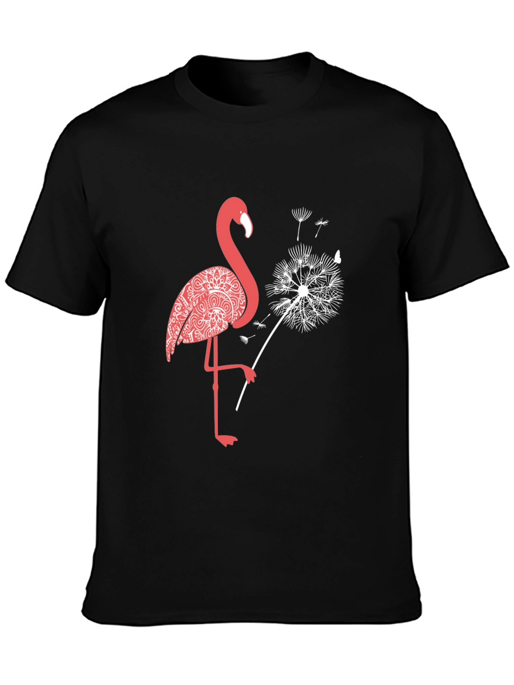 Flamingo Dandelion Graphic Tee - Stylish Comfort