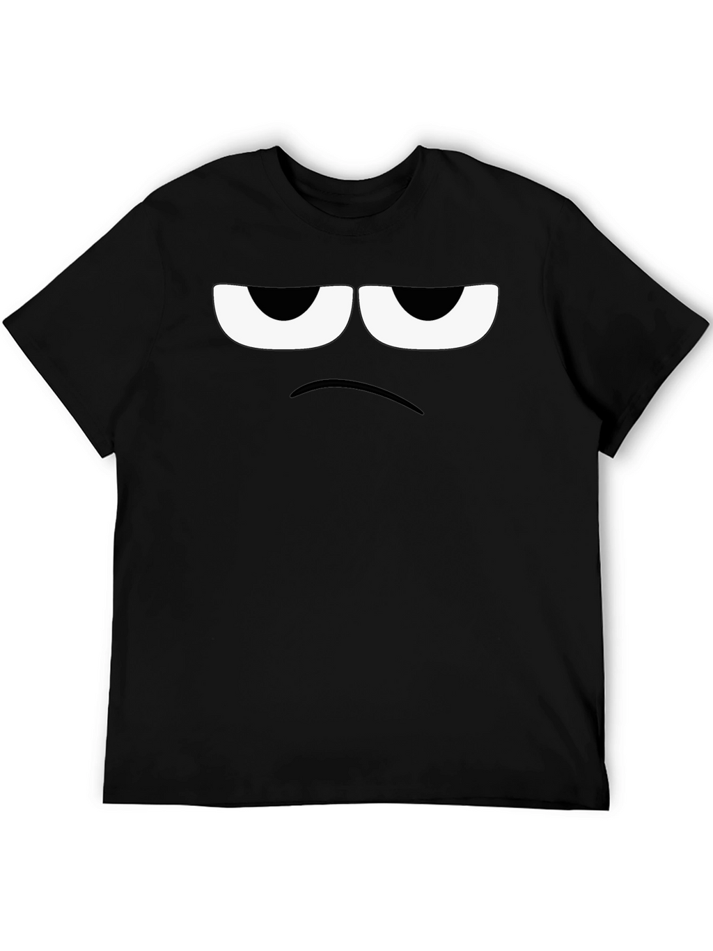 Grumpy Face Graphic Tee - Black Cotton T-Shirt