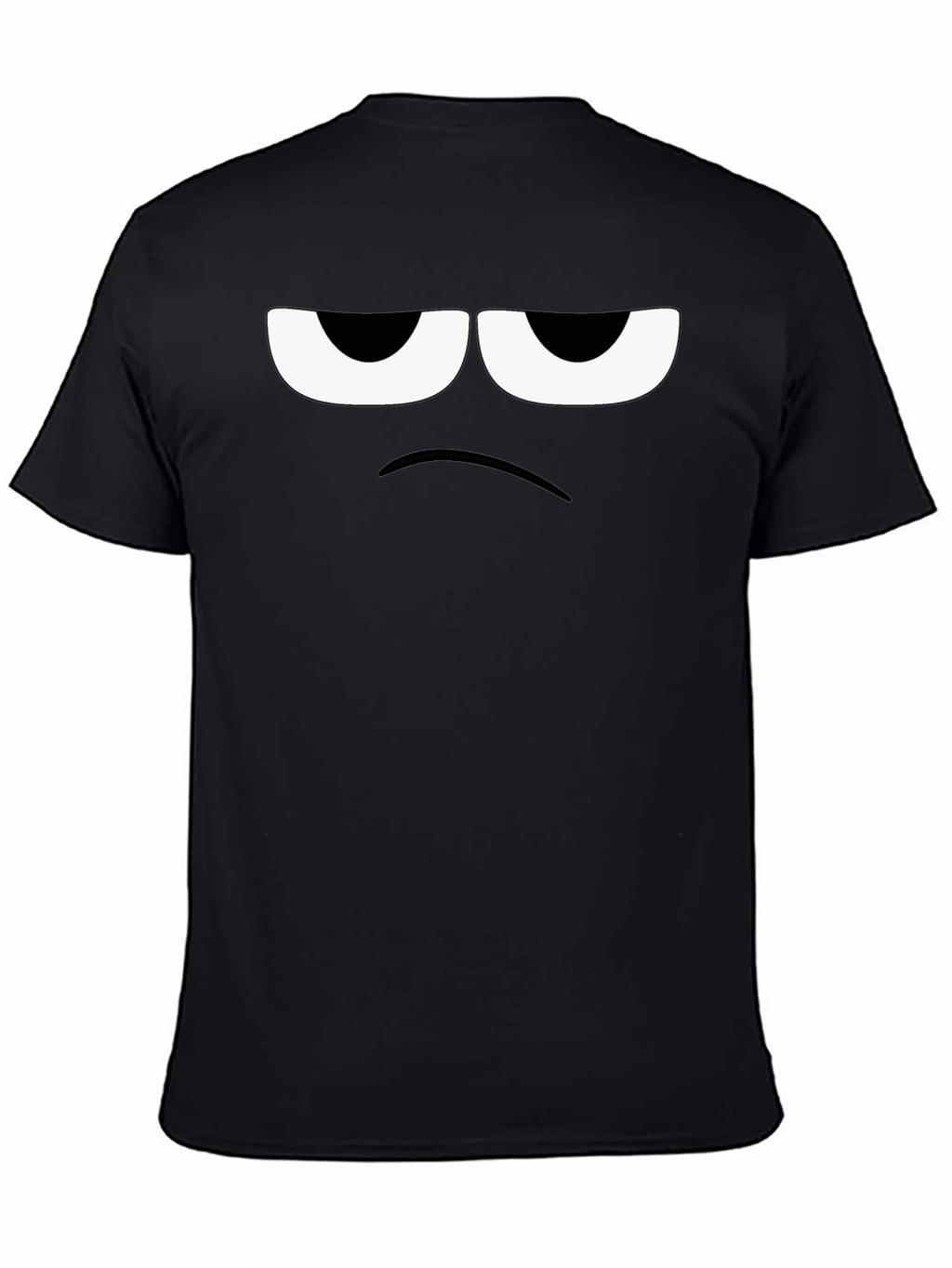 Grumpy Face Graphic Tee - Black Cotton T-Shirt