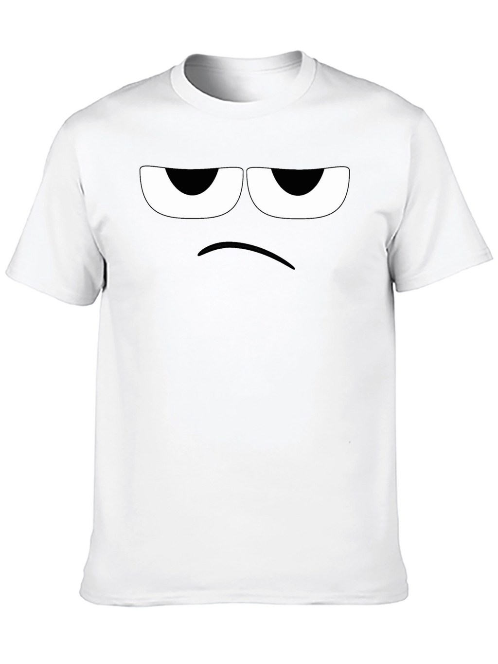 Grumpy Face Graphic Tee - Black Cotton T-Shirt