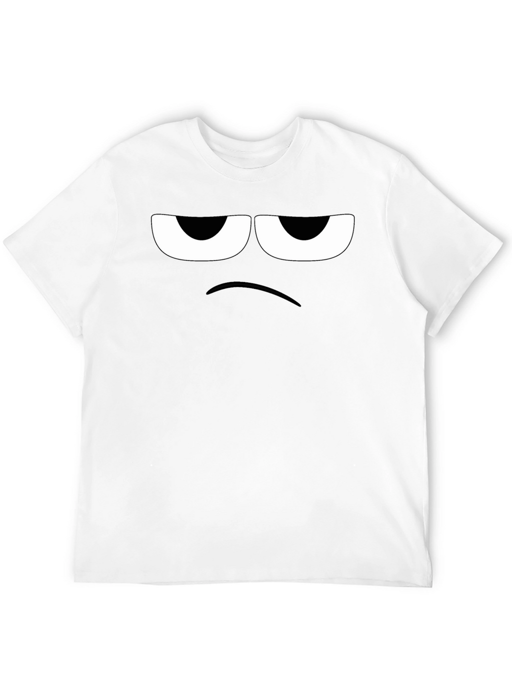 Grumpy Face Graphic Tee - Black Cotton T-Shirt