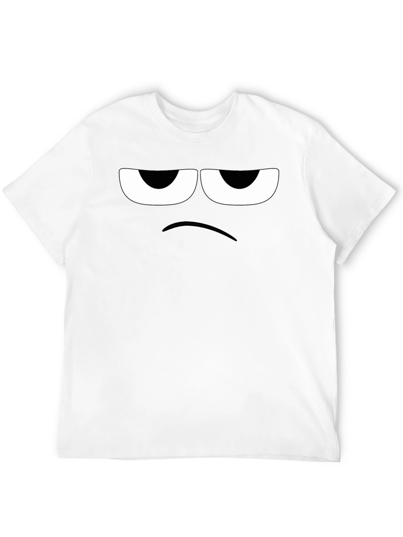 Grumpy Face Graphic Tee - Black Cotton T-Shirt