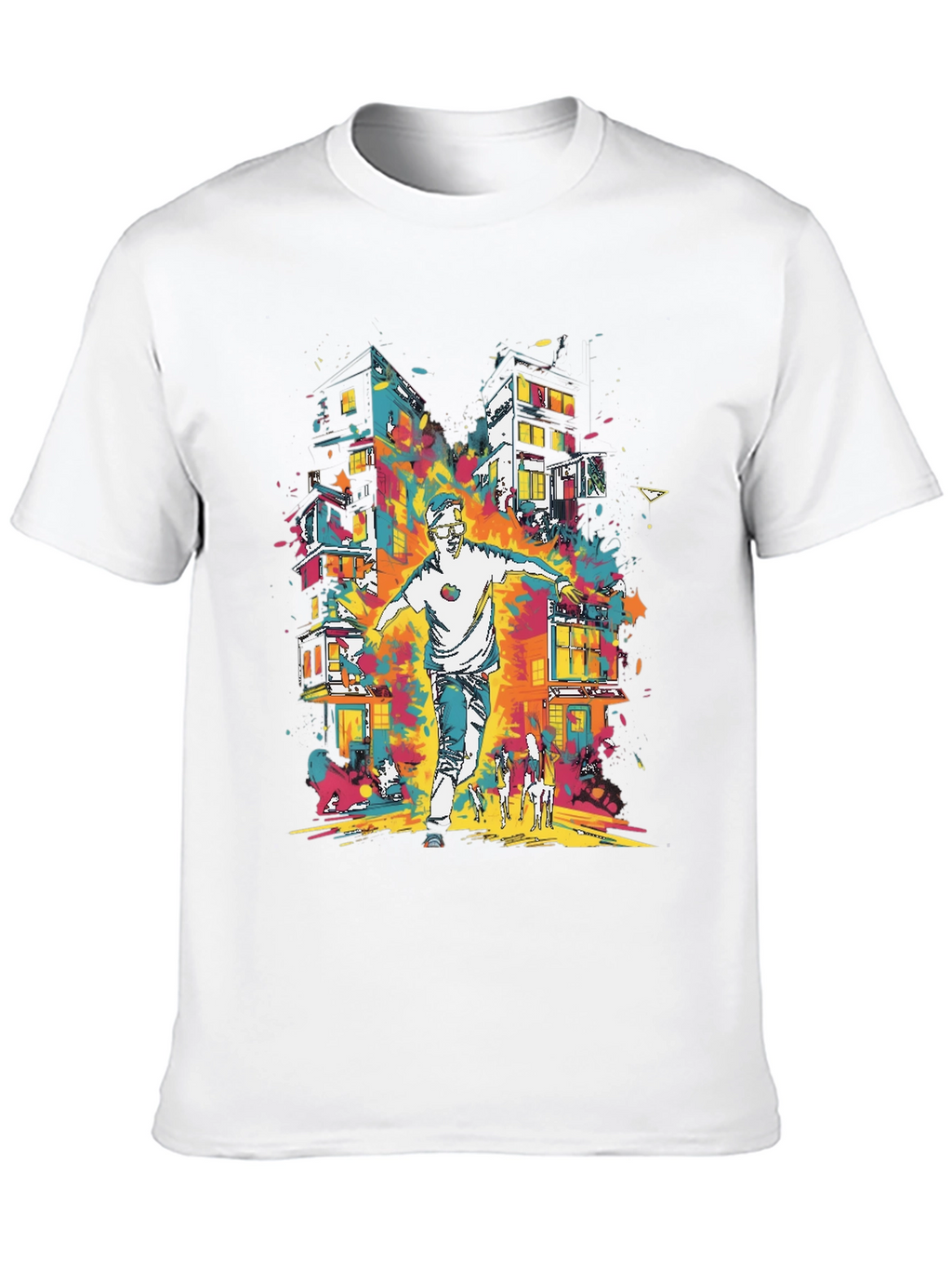Urban Art Mens Graphic Tee - Cityscape Design