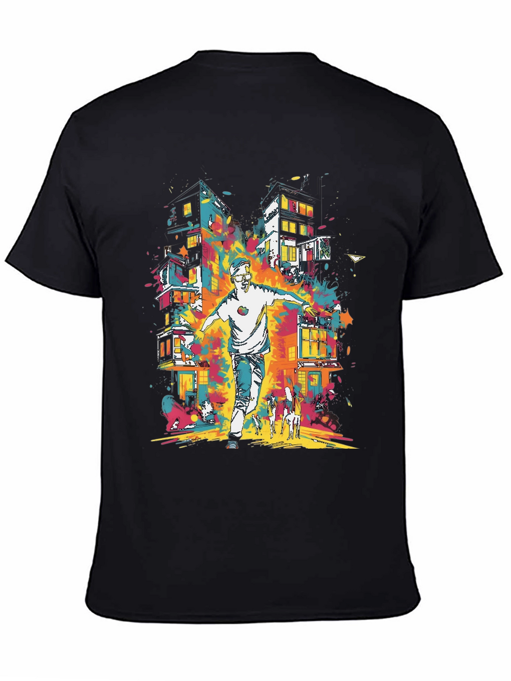 Urban Art Mens Graphic Tee - Cityscape Design