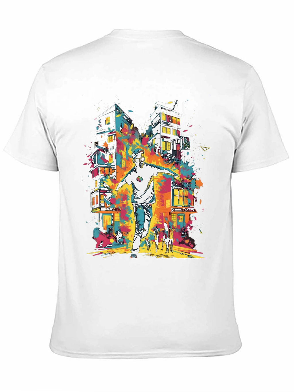 Urban Art Mens Graphic Tee - Cityscape Design