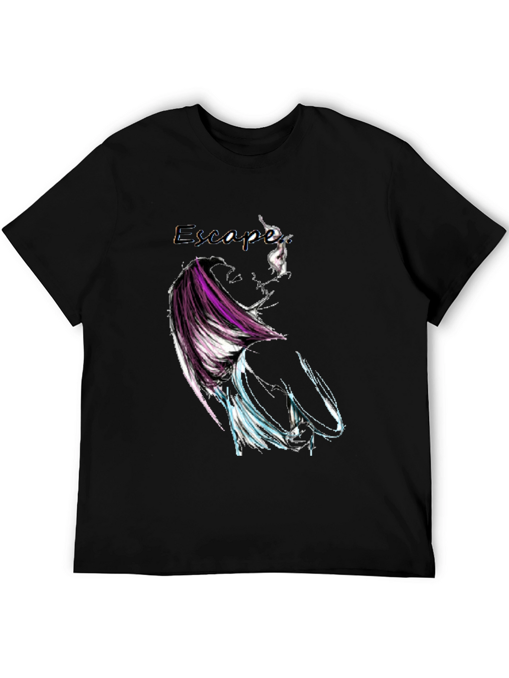 Escape Graphic Print Black T-Shirt