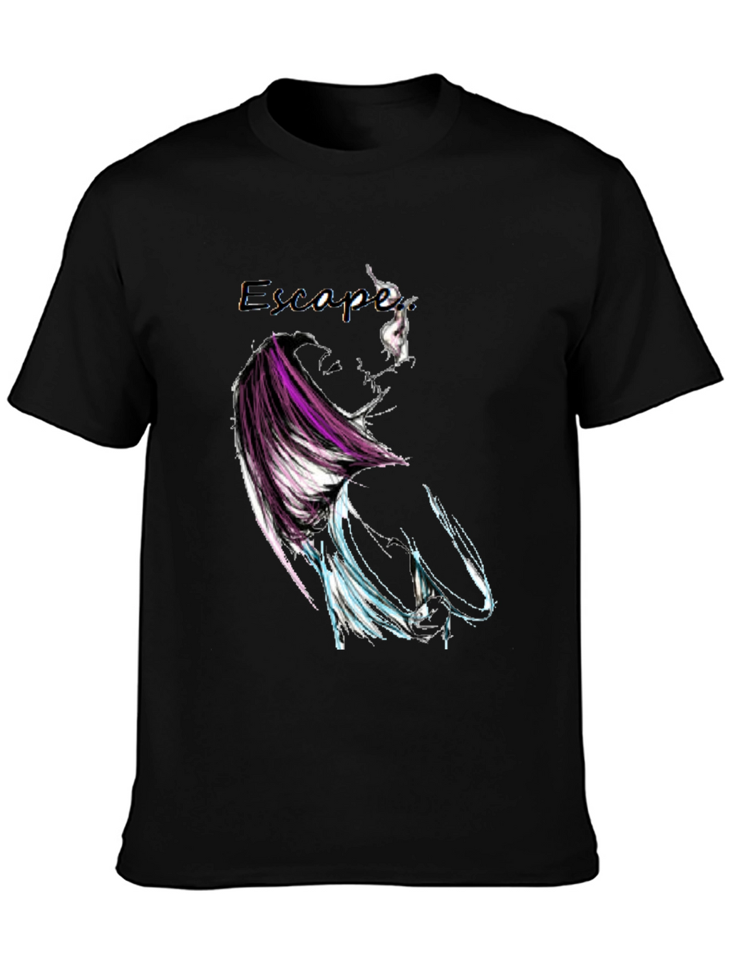 Escape Graphic Print Black T-Shirt