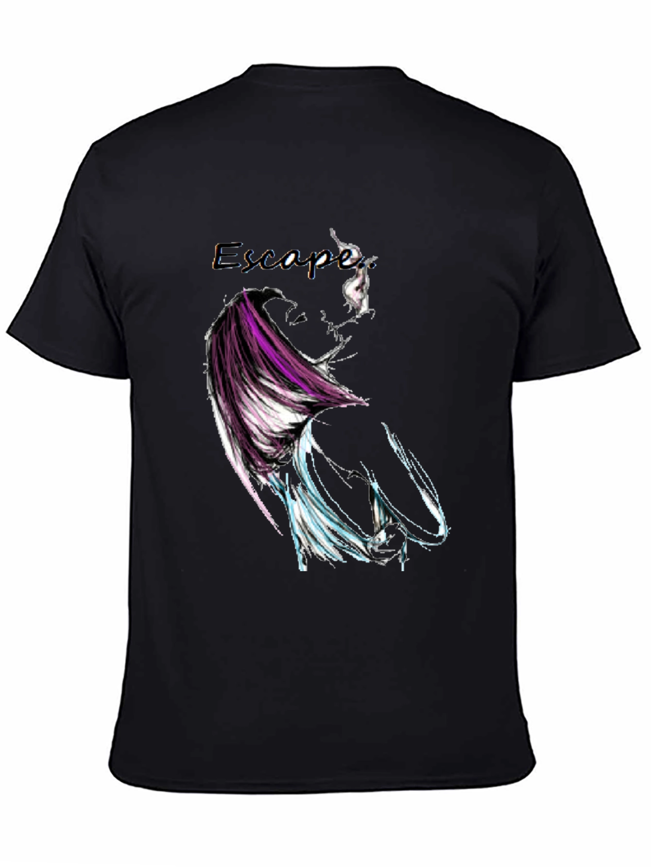 Escape Graphic Print Black T-Shirt
