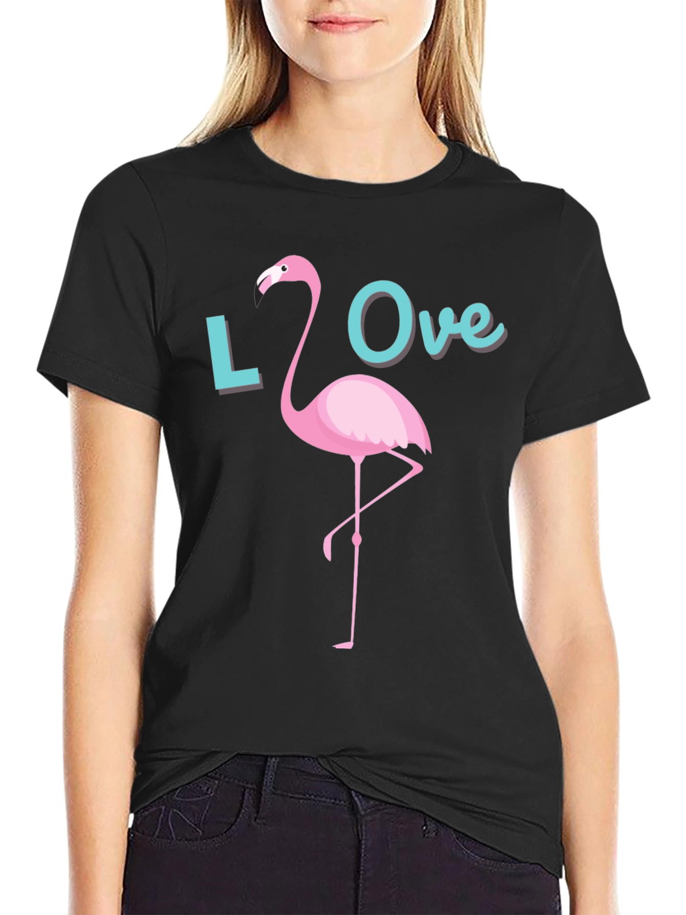 Love Flamingo Graphic T-Shirt - Casual Tee