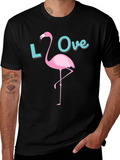 Love Flamingo Graphic T-Shirt - Casual Tee