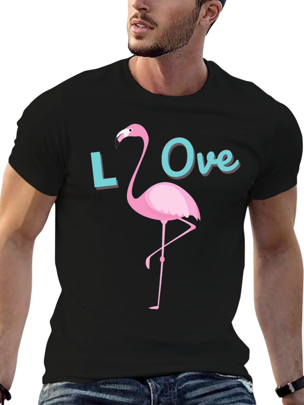 Love Flamingo Graphic T-Shirt - Casual Tee