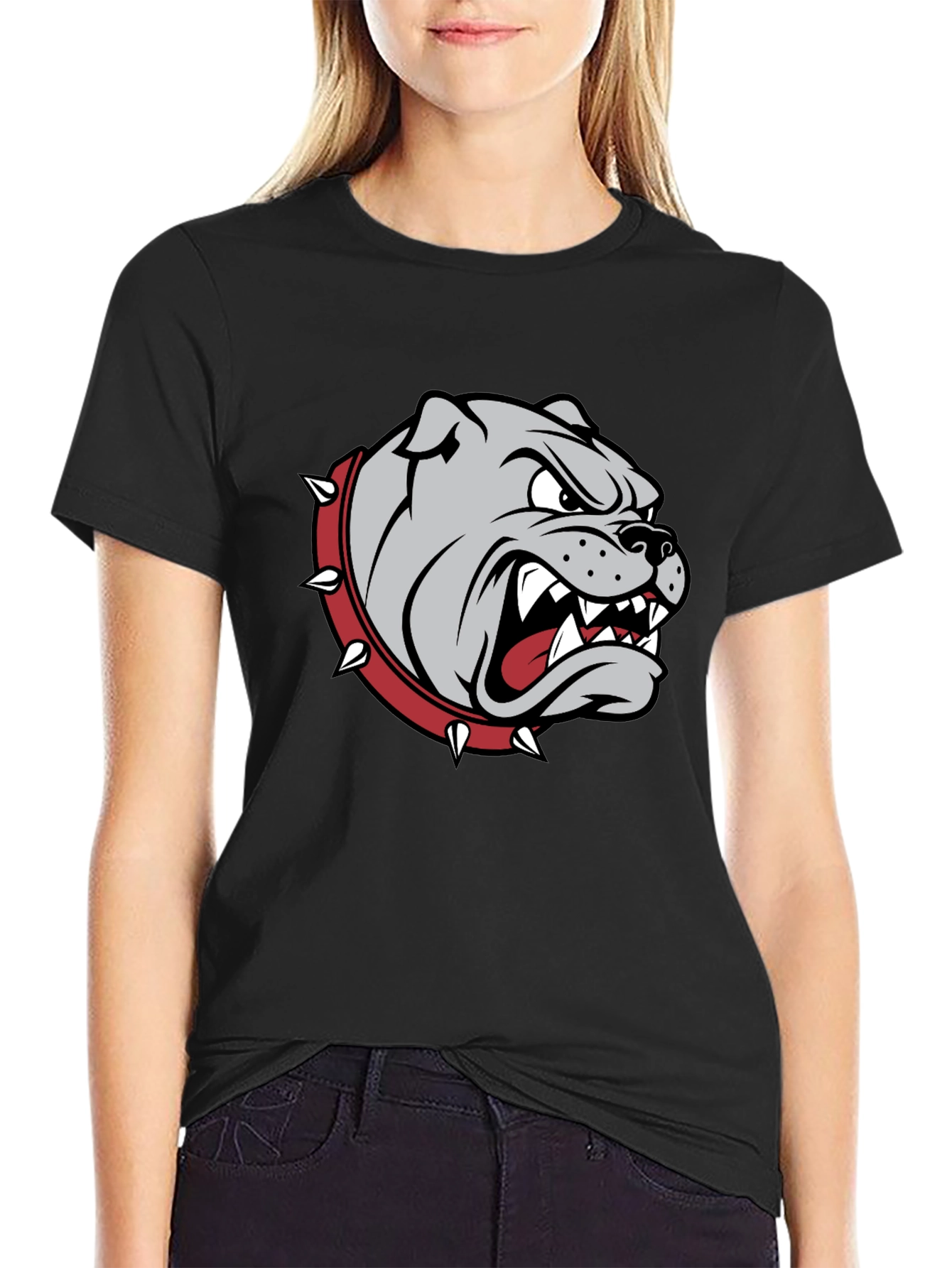 Mens Bulldog Graphic T-Shirt - Black